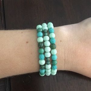 Handmade Blue Green Bracelet set